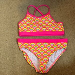 Lands' End Pink Rainbow Kids Bikini